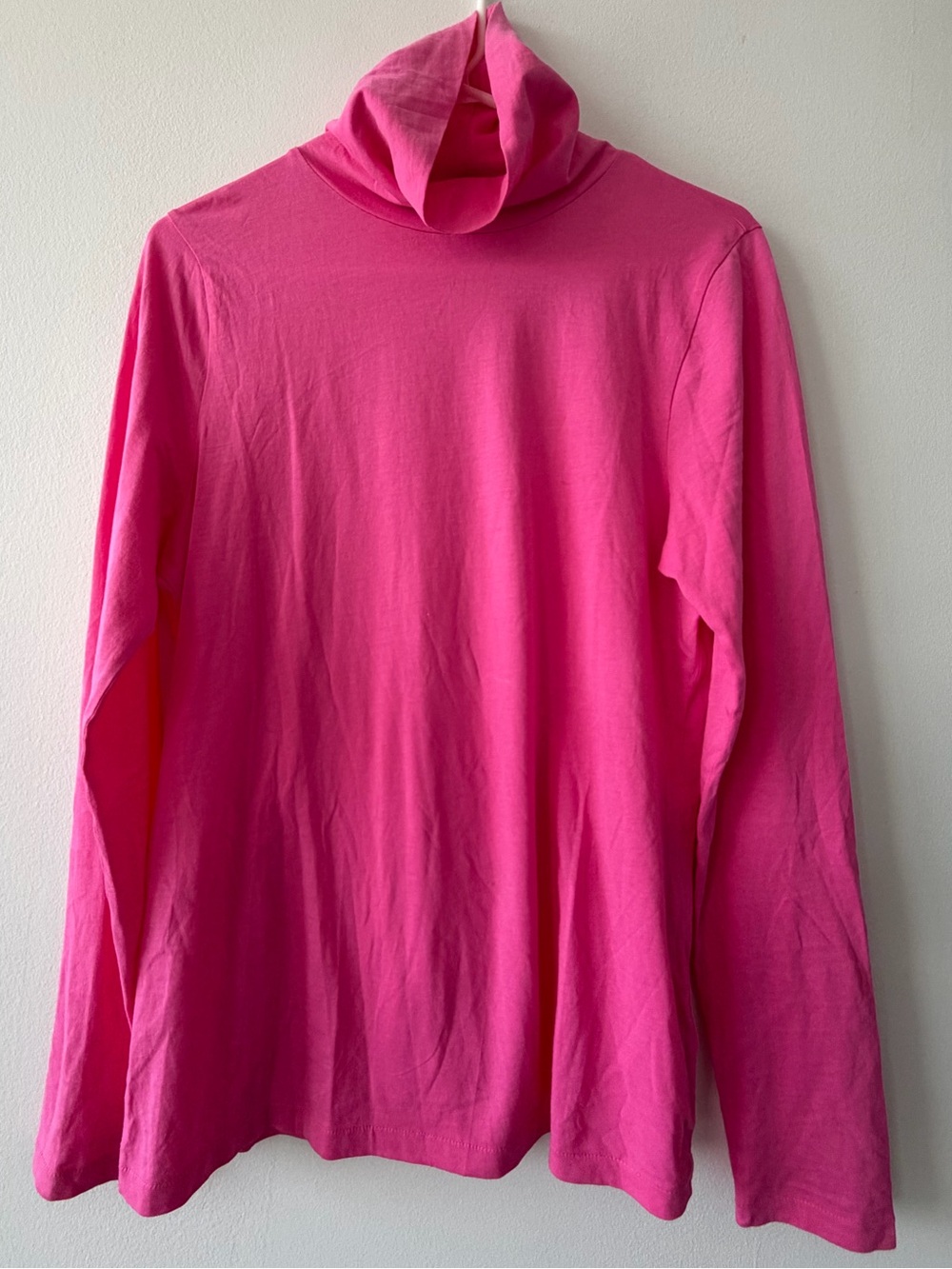 J. Crew Bright Pink Turtleneck Long Sleeve Top NWOT